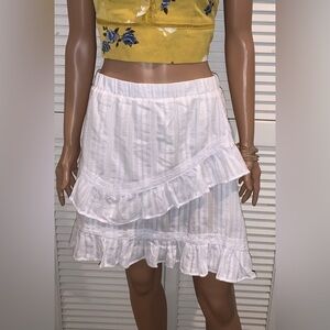 White Boho style midi skirt new without tags Small